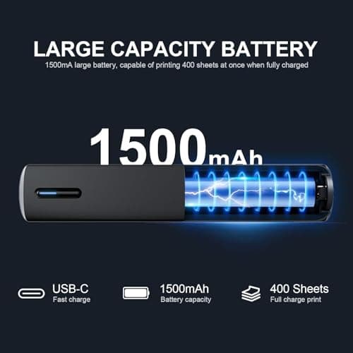 TAGZILO C80 Wireless Printer, Inkless Portable Printer for Travel, Supports A4 8.5 x 11 Inch Thermal Paper, Compatible with Phone & Laptop (Black) - Thumbnail 5