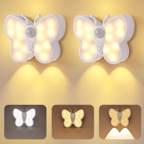 30LED Motion Sensor Light Indoor - 2 Pack Magnetic Rechargeable Night Light with 1-80LM Adjustable Brightness, 3 Modes Motion Activated Light with 3000K/6000K Warm White for Bedroom, Wall, Stairs - Image 1