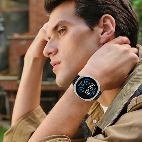 SDOCEBF 3 in 1 Rugged Metal Case for Samsung Galaxy Watch 8 44mm with Screen Protector, Lightweight Aluminum Bumper with Back Cover, Overall Protection Cover for Galaxy Watch 8, Silver - Thumbnail 5