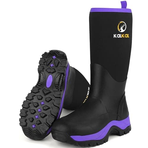 Kalkal Rubber Boots for Women, Insulated Waterproof Womens Hunting Boots, 6mm Neoprene Camo Hunting Boot Tall Rain Boots for Women Mud Working Gardening Farming - Image 1