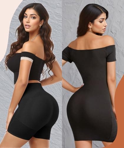 Figninget Butt Pads for Bigger Butt Faja Shorts Shapewear Tummy Control Panties Butt Pads for Women Black XL - Thumbnail 2