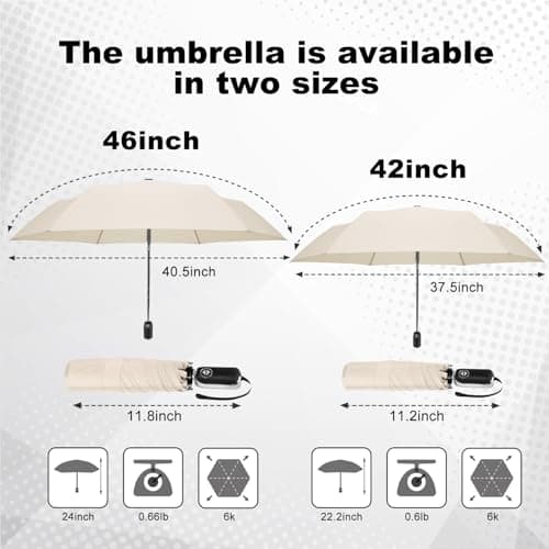 Lejorain Compact Packable Umbrella Automatic - Small Travel Umbrellas Flat Lightweight Unbreakable Strong Umbrella for Wind and Rain - Thumbnail 3