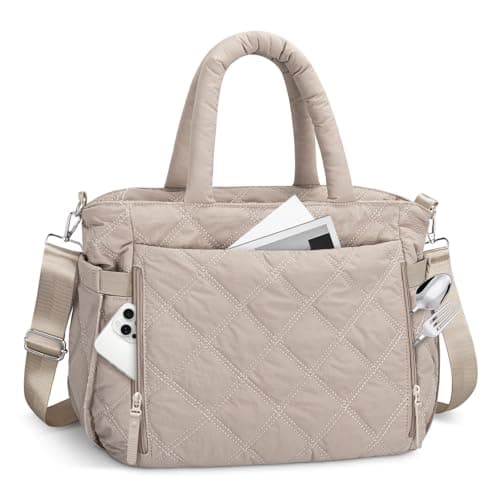 KUBYA Lunch Bag Lunch Box for Women Adults, Large Capacity Insulated Quilted Puffer Lightweight Leakproof Lunch Tote Bag for women, Reusable Lunch Boxes Cooler Bag for Work Picnic Travel - Image 1