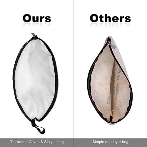 Vavabox A-Z Personalized Makeup Bag, Birthday Gifts for Women Mom, Gifts for Best Friend, Bride Bridesmaid Cosmetic bag (E, White) - Thumbnail 5