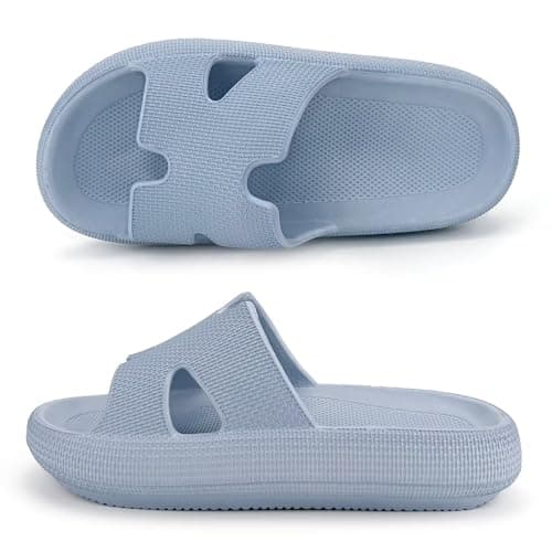 Pillow Slippers for Women House Shower Foam Cushion Slides, Women's Comfy Cloud Recovery Slide, H Sandals for Womens with Non-Slip Lightweight Soft - Image 1
