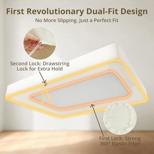 King Fitted Sheet Only Extra Deep Pocket Fits 14" to 22" Mattress, 100% Long-Staple Cotton Dual-Lock Fitted Sheet for King Bed, Luxury Soft and Comfort, 1000 Thread Count - Thumbnail 2