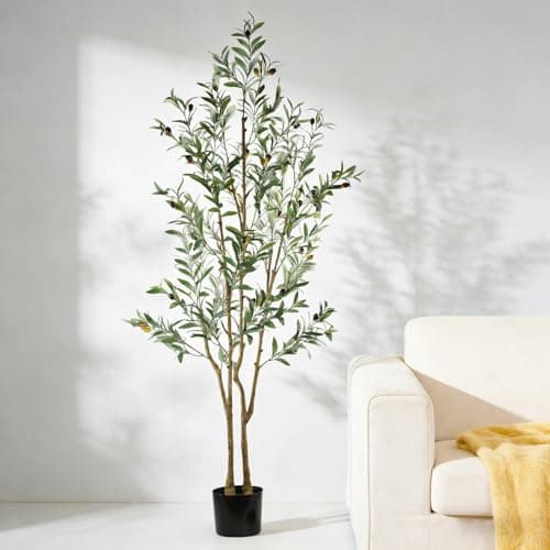 Lynadri 6ft Olive Trees Artificial Indoor, Fake Tall Olive Plant for Living Room Office Corner, Faux Large Big Decor Tree Plants Realistic Decorative with Pot - Image 1