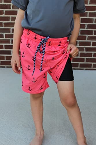 Cozople Boys Swim Trunks Stretchy Compression Liner Swim Shorts Summer UPF Quick Dry Boxer Brief Liner Swimming Shorts Novelty Anchor Surfing Beach Boardshorts Size 18-20 - Thumbnail 3