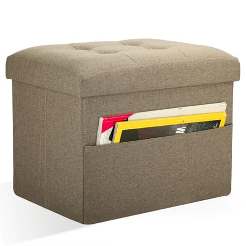 Docvania Ottoman Storage Ottoman Foot Rest Stool Foldable Bench Student Dormitory Bedroom and Entryway Storage 17 X 13 X 13 - Image 1