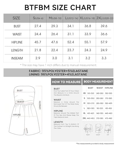 BTFBM Romper For Women 2026 Spring Strapless Printed Tube Boho Wide Leg Beach Short Jumpsuit Summer Date Night Rompers(Polka Dots Brown, XX-Large) - Thumbnail 6