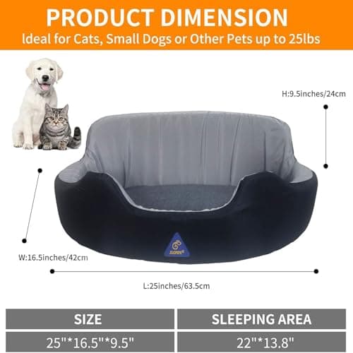 JOJOPEPE Self-Heating Pet Bed with Adjustable Heat & Reversible Design - 3 Temperature Settings, Removable Washable Cover, Waterproof & Non-Slip Base for Dogs and Cats, Grey - Thumbnail 5