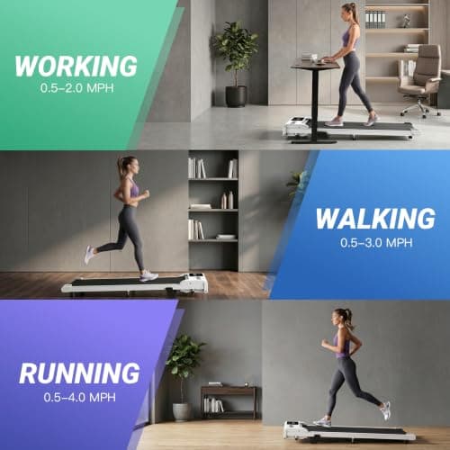 ANCHEER Walking Pad with Incline, 3.0HP Under Desk Treadmill for Home Office, 300 lbs Capacity Portable Mini Treadmill with Remote Control, Quiet Running Jogging Machine for Small Spaces - Thumbnail 6