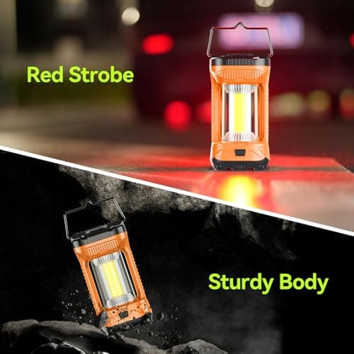 AlpsWolf Camping Lantern Rechargeable, 1000LM 4 Light Modes Camping Light 4000mAh Rechargeable Lantern for Power Outages Portable Camp Lantern with Memory Function, Orange, 1 Pack - Thumbnail 4