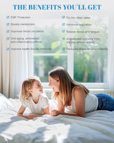 Grounding Sheet King, 95% Cotton & 5% Silver Fiber, Skin-Friendly Grounded Sheets with Grounding Cord, Bed Grounding Kit for Natural & Deep Sleep, White - Thumbnail 5