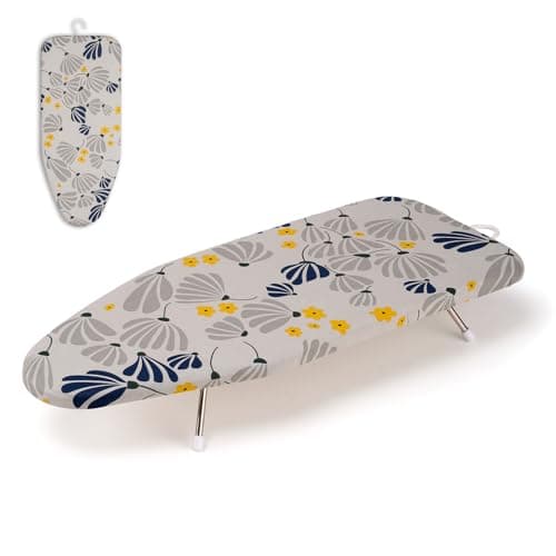Slieton Tabletop Ironing Board 12"x29" – Portable Folding Ironing Board with Thick Felt Padding, Heat-Resistant Cover, Stainless Steel Legs, Compact & Space-Saving Design (Dandelion) - Image 1