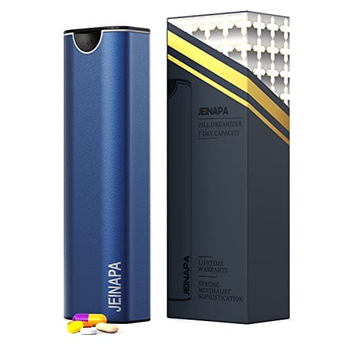 Extra Large Pill Organizer 7 Day, Aluminum Daily Pill Box, Weekly Travel Pill Case, Cute Pill Holder to Hold Vitamins, Medicines, Pills, Supplements - Image 1