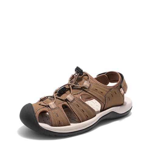 DREAM PAIRS Men's Support Sandals Outdoor Hiking Sandals Closed Toe Athletic Lightweight Walking Comfortable Sandals Water Shoes,Size 8,Brown,DMUMST2503 - Image 1