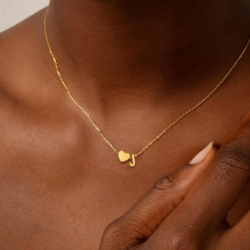 JNZSSWHJJH Initial Necklaces for Women, 18K Gold Plated Letter J Initial Necklace Heart Necklace Gold Initial Necklaces for Women Teen Girl Gifts Trendy Stuff Gold Jewelry Christmas Stocking Stuffers - Thumbnail 2