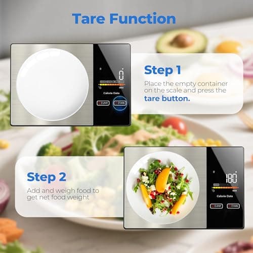 WARMKEY Smart Nutrition Food Scale - Digital Kitchen Scale with Nutritional Calculator App,Tare Function,Track Calories &24 Nutrients,11lb, Grams/Ounces, Healthy Eating & Meal Prep - Thumbnail 4