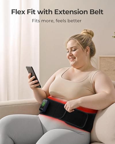 XASLA Red Light Therapy Belt, 660nm & 850nm Near Infrared Light Therapy for Body with Timer, 5000mAh Battery, Portable & Cordless, Red Light Therapy Wrap for Pain Relief - Thumbnail 4