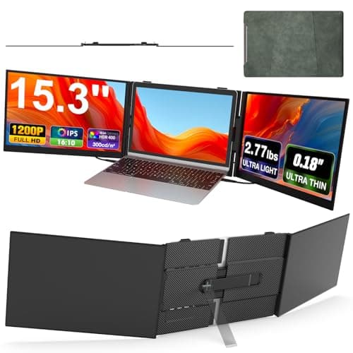 Laptop Screen Extender, Ultra-Thin 15.3" FHD 1200P 16:10 Portable Monitor for Laptop, Lightweight Travel Monitor Extender Plug & Play for 14"-17.3" Laptops, Compatible with Wins/Mac/Android/Chrome - Image 1
