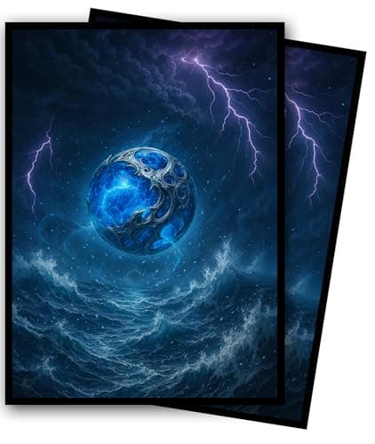 MTG Card Sleeves - Element Series (Earth/Fire/Wood/Water/Dark) - Ultra Clear Front & Matte Finish Back, 100 Count Standard Size Matte Art Sleeve for Magic The Gathering (Abyssal Tear) - Image 1
