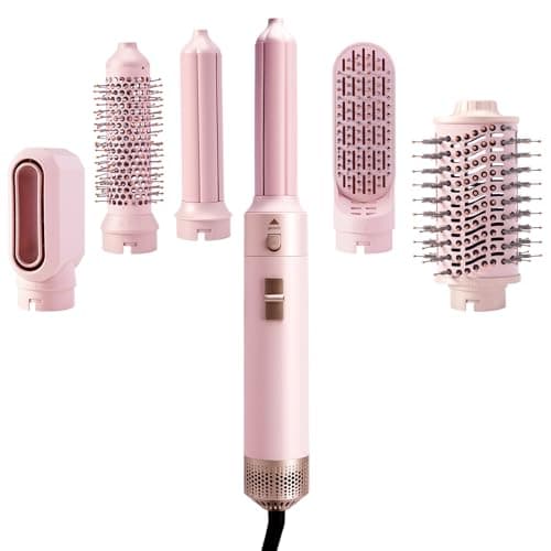 Hupifaz 6 in 1 Blow Dryer Brush Set, Hot Air Brush & Air Styler, Auto Curling Wrap Hair Styler for Curling, Volumizing, Straightening and Styling - Image 1