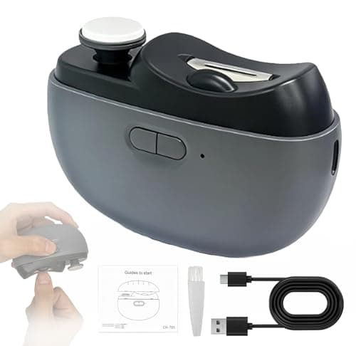 Electric Nail Clipper - 3 in 1 Upgraded Smart Trimming & Polishing Nail Clipper with 2 Adjustable Speeds, LED Light & Chip Collecting Box, Suitable for Adults, Elderly（Gray）