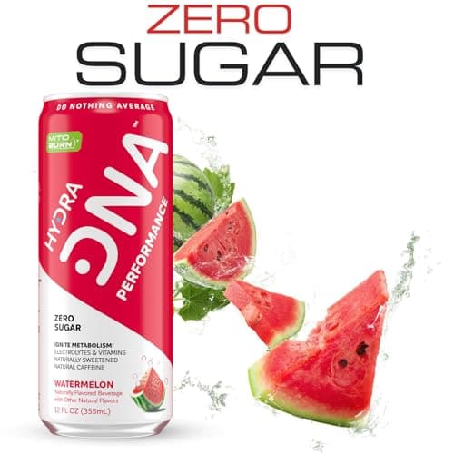 HYDRADNA- Clean Performance Drink, Zero Sugar | For Natural Fuel, Alertness, Boost, Stamina,120 mg Organic Caffeine, Natural Flavors, Zero Sucralose, Clean Ingredients (12 Pack) (12 Pack, Watermelon) - Thumbnail 6