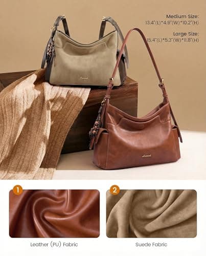 LOVEVOOK Hobo Purses for Women,Soft Faux Leather Crossbody Purse with Tassel Charms,Women's Shoulder Handbags for Daily - Thumbnail 6
