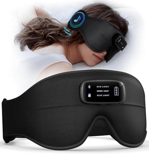 Sleep Mask with Headphones Bluetooth 5.4-3D Zero-Pressure Design AHUIARGY Adjustable Sleep Headphones 100% Light Blocking Sleep Headphones with White Noise Sounds Comfortable（Raven） - Image 1