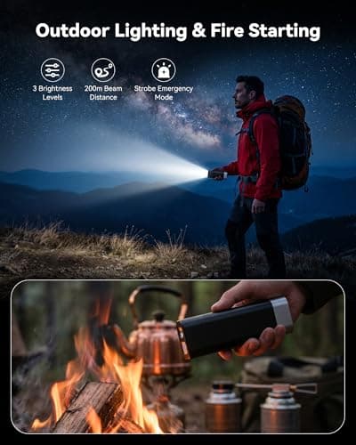 5-in-1 Camping Emergency Power Bank with Air Duster, Vacuum & Flashlight - Thumbnail 5