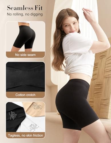 YADIFEN Slip Shorts for Under Dresses Women Seamless Anti Chafing Underwear Shaping Boyshort Smooth Thigh Biker Short Panties - Thumbnail 4