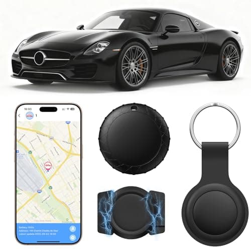GPS Tracker for Vehicles with Magnetic Case Work with Find My (iOS Only)-No Monthly Fee Subscription No SIM Card Required, Waterproof,Real-Time GPS Tracking Devices or Cars, Trucks, Anti-Theft(Black) - Image 1