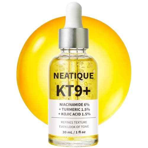 Neatique KT9+ Niacinamide Serum 6% with Turmeric 1.5% & Kojic Acid Serum 1.5% – Face Essence Care for Uneven Tone, Dark Spots, Rough Texture, Pore Appearance – Lightweight Daily Facial Serum, 30 mL
