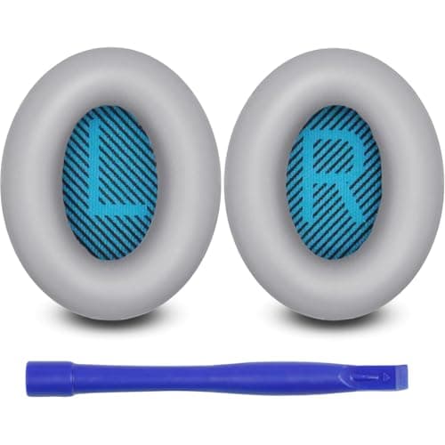 Ear Pads for Bose Quiet Comfort 35 Soft Protein Leather Replacement Earpads Ear Cushions Ear Pad for Bose QC 35/25 / 15 QC2 / Ae2 / Ae2i / Ae2W / Sound Link/Sound True (Grey) - Image 1