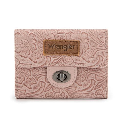 Montana West X Wrangler Small Wallet Minimalist Trifold Women's Wallets Card Cases Western Floral Money Organizers with Rfid Blocking Lining and Zipper Coin Pocket - Image 1