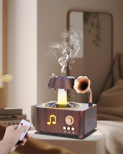 Kaaeiccr Essential Oil Diffuser, Humidifiers For Bedroom, 250ml Cool Mist Rain Diffuser, 7 Colors LED Ambient Light & Auto Shut-Off When Water Runs Out, for Office, Study Room, Yoga, Relaxation & Home