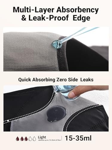 Loswie Incontinence Underwear for Women, Quick Dry Postpartum Leakproof Cotton Underwear Stretch Hi-Waist Panties - Thumbnail 2