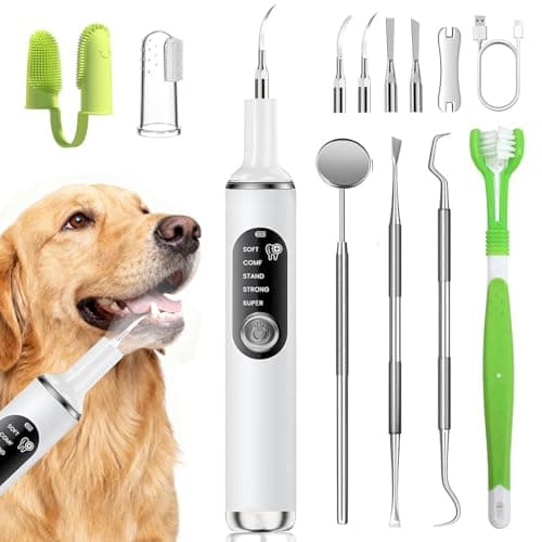 PATWING Dog Plaque Remover for Teeth,Pet Tooth Cleaner with LED Light,Cleaning Kit for Tartar and Stains,5 Adjustable Modes,Pet Teeth Cleaning kit,Suitable for Dogs and Cats (White) - Image 1