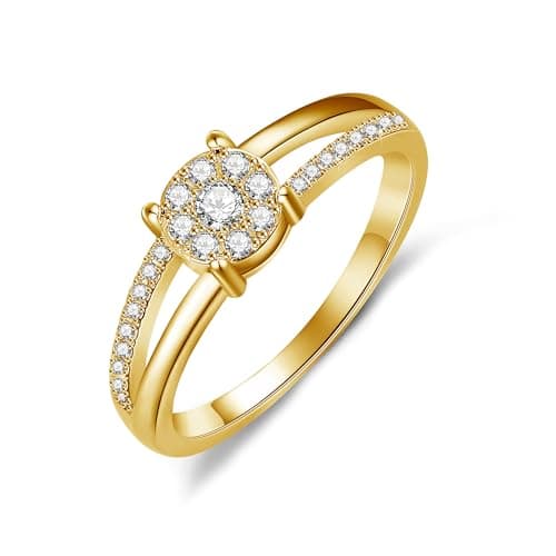 Fimewon Moissanite Rings for Women Dainty Gold Promise Engagement Rings Gifts for Her Size 12 - Image 1