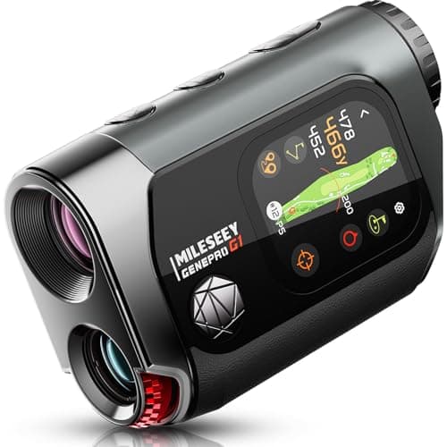 MILESEEY GenePro G1 Touchscreen & GPS Rangefinder with Slope, 43000+ Preloaded Courses, 1300 Yards Laser Range Finder Golf with Red & Green Display, 0.1s Flag Pole Locking Vibration, 6X Magnification - Image 1