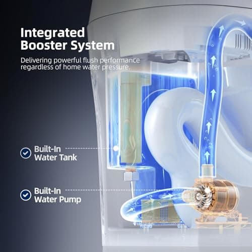 RekeSmt Smart Toilet with Built-in Tank and Pump - Foot Sensor Open Lid & Seat, Automatic Flush Bidet Toilet, Elongated One Piece Electric Toilet with Heated Seat, Instant Warm Water, Air Dryer - Thumbnail 6