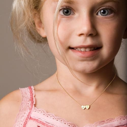 Turandoss Heart Initial Necklaces for Women - Dainty 2 Heart Initial Pendant 14K Gold Plated Letter B G Necklace Trendy Jewelry Mothers Day Anniversary Birthday Gifts for Her - Thumbnail 4