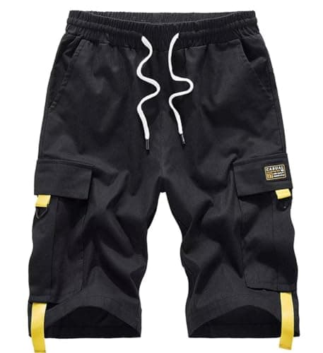 Msmsse Women's Cargo Bermuda Shorts Plus Size Knee Length Outdoor Shorts for Golf Casual Summer Black US 12-14 - Image 1