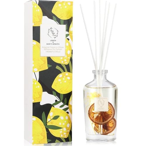 Reed Diffuser Set, Pretty Valley Home Diffuser 140Ml / 4.73 fl OZ Gift Box - Includes Reed Diffuser Sticks, Long Lasting Fragrance Oil and Glass Bottle for Office Living Room Decor (Lemon) - Image 1