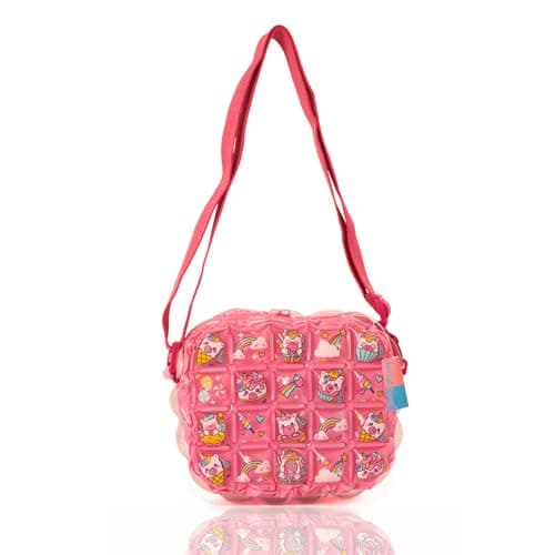 InflatDecor Unicorn Toddler Girl Purse – Pink Cupcake Kids Purse for Girls with Adjustable Strap, Soft Bubble Texture, Lightweight Crossbody Bag – Ideal Birthday Gift, Fairy Style Shoulder Bag - Image 1