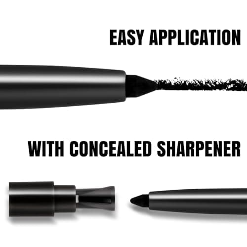 HECI BEAUTY Sharpenable Gel Eyeliner Pencil, Multi-Use Longwear Eyeliner Pencil, Ultra-Smooth Tip Eye Makeup with Up to 24HR Wear, Waterproof & Smudge-Proof -Black - Thumbnail 5