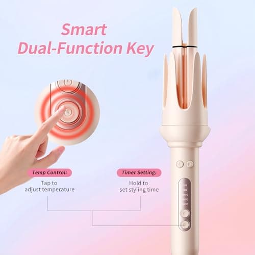 DYHOO 3 in 1 Automatic Hair Curler Set, 1"&1.25" Barrels with Straightening Brush, 3 Temp, Negative Ion Hair Styler for Beach Waves, Loose Curls & Straight Hair, Travel Light - Thumbnail 6