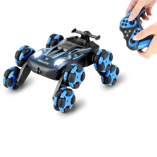 MOMONOVA 8WD RC Stunt Car with Mist Spray - 8 Wheel Remote Control Car for Boys 8-12, Off-Road Stunt Vehicle with Lights & Music, 360° Flip Toy with 2 Rechargeable Batteries, Birthday Gift for Kids - Image 1